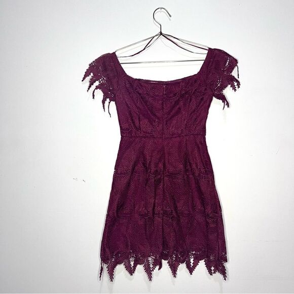 Astr Valentina Lace Off-The-Shoulder Mini Dress - Picture 1 of 12